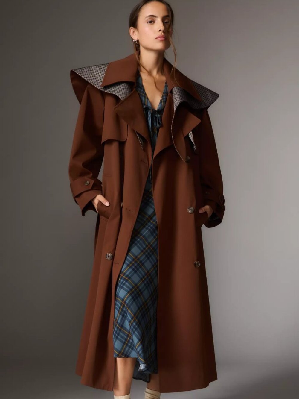 Anthropologie LOVAAN Brown Alexandra Trench Coat Trenchcoat 12 NWT $695.00